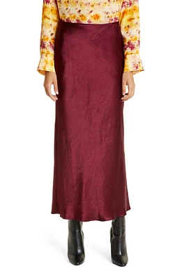 JASON WU Crinkle Satin Slip Skirt in Bordeaux at Nordstrom, Size 2