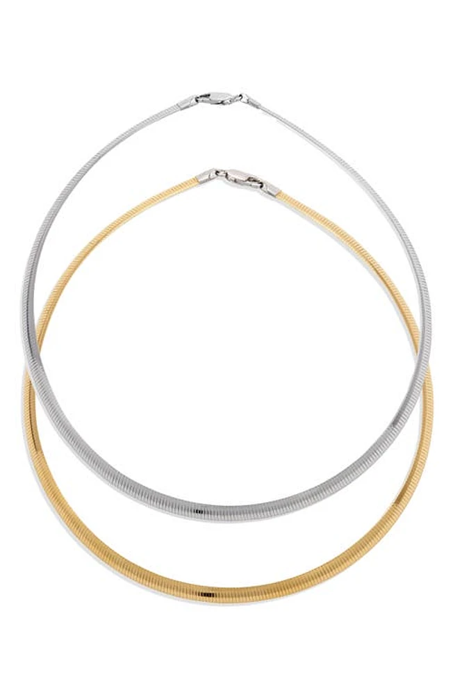 SAVVY CIE JEWELS Reversible Omega Chain Necklace in Yellow at Nordstrom