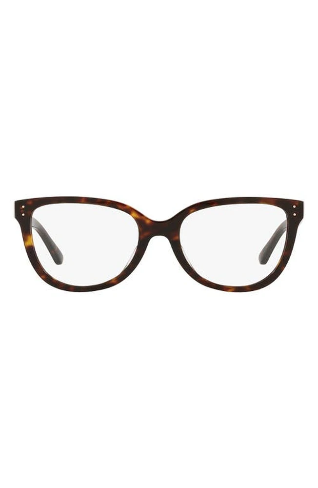 Tory Burch 53mm Cat Eye Optical Glasses in Dark Tortoise/Demo Lens at Nordstrom