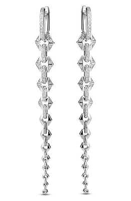 DRIES CRIEL Flow Graduated Diamond Chain Drop Earrings in White Gold at Nordstrom