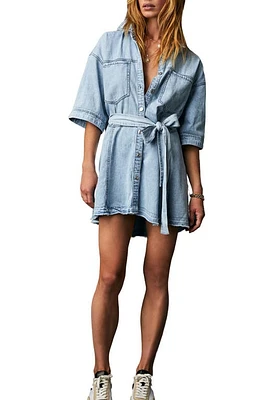 Free People Jenny Cotton Denim Tunic Top Light Indigo Combo at Nordstrom,