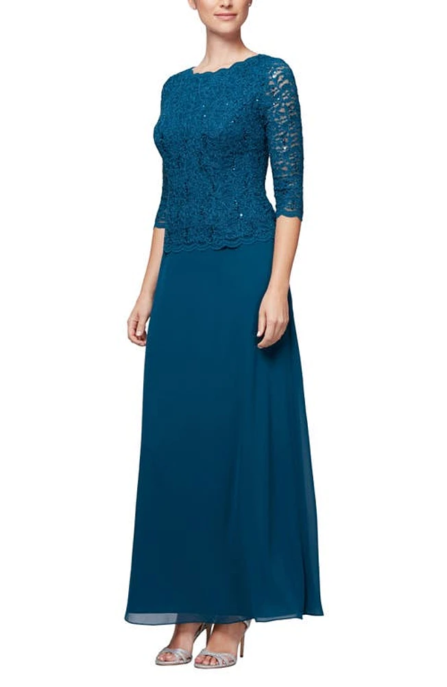 Alex Evenings Sequin Lace & Chiffon Gown at Nordstrom