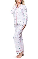 Petite Plume Merry Trees Cotton Pajamas White at Nordstrom,