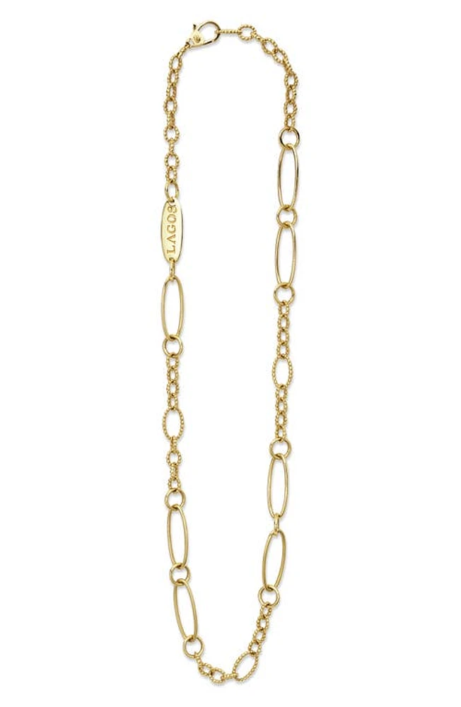 LAGOS Signature Caviar Link Necklace in Gold at Nordstrom