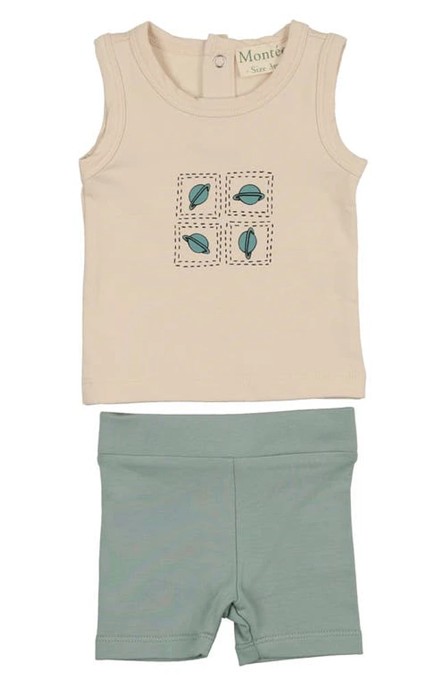 Manière Planet Print Tank & Shorts Set Sand at Nordstrom,