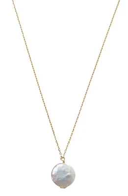 Argento Vivo Sterling Silver Freshwater Coin Pearl Pendant Necklace in Gold at Nordstrom