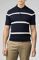 Ben Sherman Argyle Stripe Polo Sweater Dark Navy at Nordstrom,