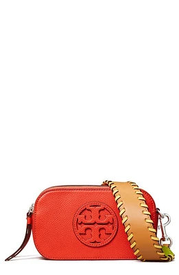 Tory Burch Mini Miller Leather Crossbody Bag in Poppy Red at Nordstrom