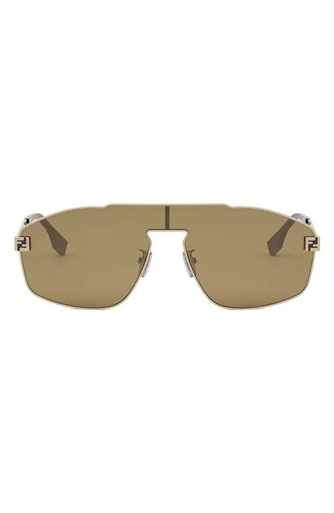 'Fendi Sky Mask Sunglasses in Gold /Brown at Nordstrom