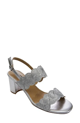 VANELi Lettie Sandal Silver Weave Fabric at Nordstrom,