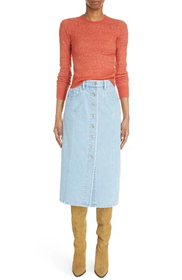 Isabel Marant Étoile Vandy Button Front Denim Skirt Light Blue at Nordstrom, Us