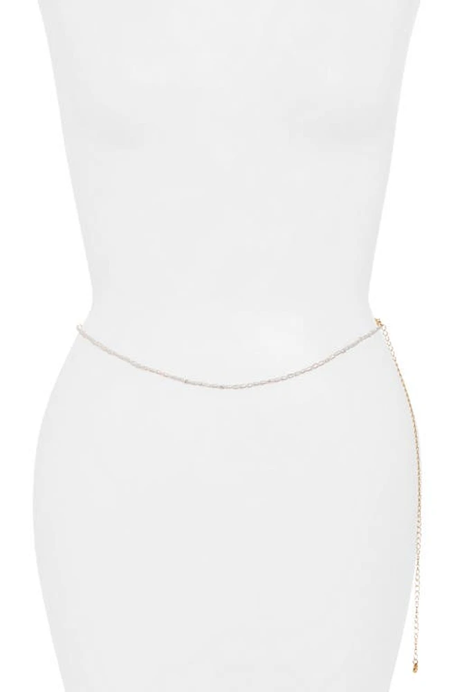 BP. Imitation Pearl Belly Chain in Gold- White at Nordstrom