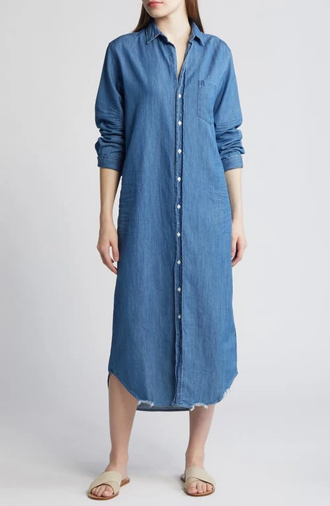 Frank & Eileen Rory Long Sleeve Denim Maxi Shirtdress Vintage Stonewashed Indigo at Nordstrom,