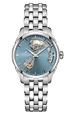 Hamilton Jazzmaster Open Heart Bracelet Watch, 36mm in Light Blue/silver at Nordstrom