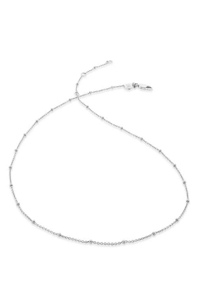 Monica Vinader 16-Inch Fine Bead Station Necklace in Silver at Nordstrom, Size 16 In