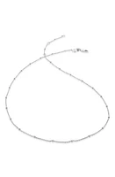 Monica Vinader 16-Inch Fine Bead Station Necklace in Silver at Nordstrom, Size 16 In