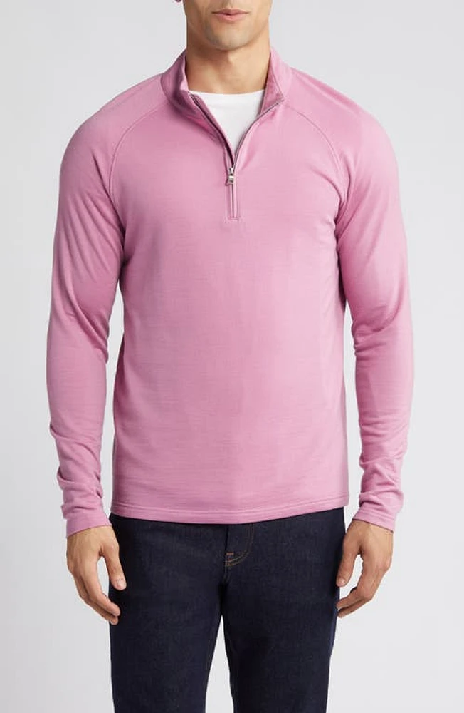 Peter Millar Crown Crafted Excursionist Flex Merino Wool Blend Quarter Zip Pullover Valencia at Nordstrom,