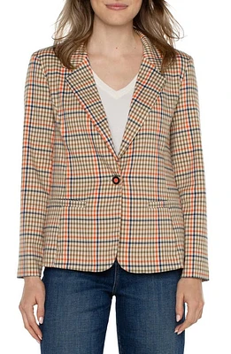 Liverpool Los Angeles Plaid Blazer Lava Flow Multi at Nordstrom,