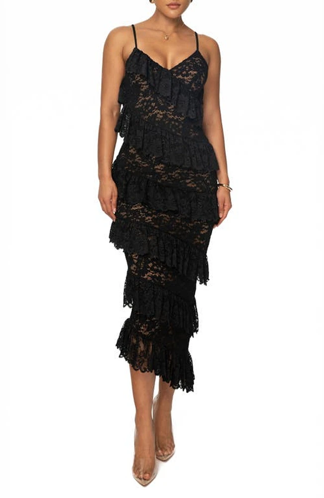 JLUXLABEL Forever Ruffle Lace Midi Dress at Nordstrom