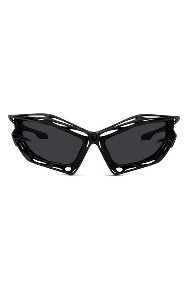 Givenchy Giv Cut Cage 70mm Geometric Sunglasses in Matte Black /Smoke at Nordstrom