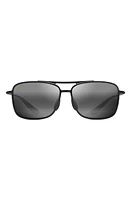 Maui Jim Kaupo Gap 61mm PolarizedPlus2 Aviator Sunglasses in Gloss Black/Neutral Grey at Nordstrom