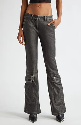 DIESEL P-Ower Bootcut Faux Leather Moto Pants Black at Nordstrom, Us