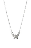 BP. Crystal Butterfly Pendant Necklace in Silver at Nordstrom