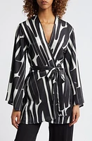 DIARRABLU Black Hera Print Lightweight Wrap Jacket at Nordstrom,