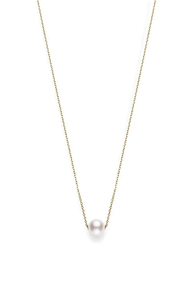 Mikimoto Akoya Pearl Necklace in Pearl/Yellow Gold at Nordstrom, Size 18