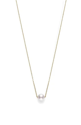 Mikimoto Akoya Pearl Necklace in Pearl/Yellow Gold at Nordstrom, Size 18