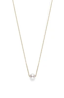 Mikimoto Akoya Pearl Necklace in Pearl/Yellow Gold at Nordstrom, Size 18