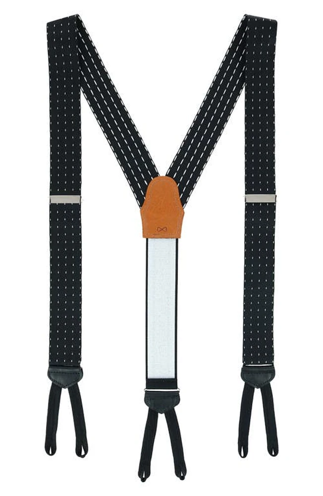 Trafalgar Pindot Silk Formal Suspenders in Black/White at Nordstrom