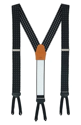 Trafalgar Pindot Silk Formal Suspenders in Black/White at Nordstrom