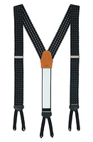 Trafalgar Pindot Silk Formal Suspenders in Black/White at Nordstrom