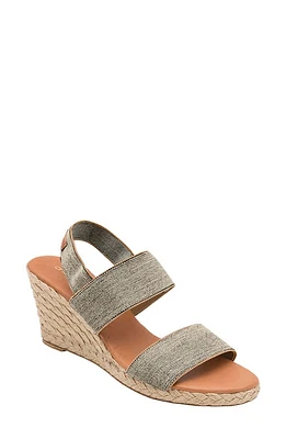 André Assous Allison Espadrille Wedge Sandal Black/Beige at Nordstrom,