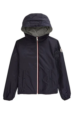 Moncler Kids' New Urville Water Repellent Hooded Rain Jacket in Navy Blue at Nordstrom, Size 6Y