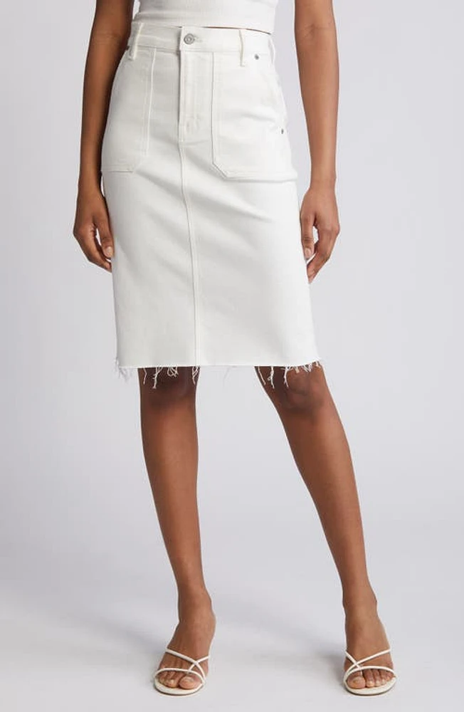 HIDDEN JEANS Raw Hem Denim Skirt Pearl at Nordstrom,