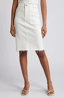 HIDDEN JEANS Raw Hem Denim Skirt Pearl at Nordstrom,