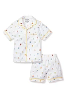 Petite Plume Kids' Birthday Wishes Short Two-Piece Pajamas White at Nordstrom,