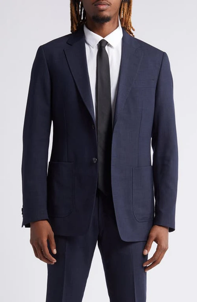 Tiger of Sweden Justin Slim Fit Mélange Stretch Sport Coat Indigo at Nordstrom, Us