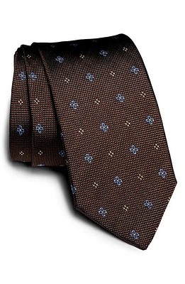 Jack Victor St. George Neat Floral Silk Tie in Brown at Nordstrom