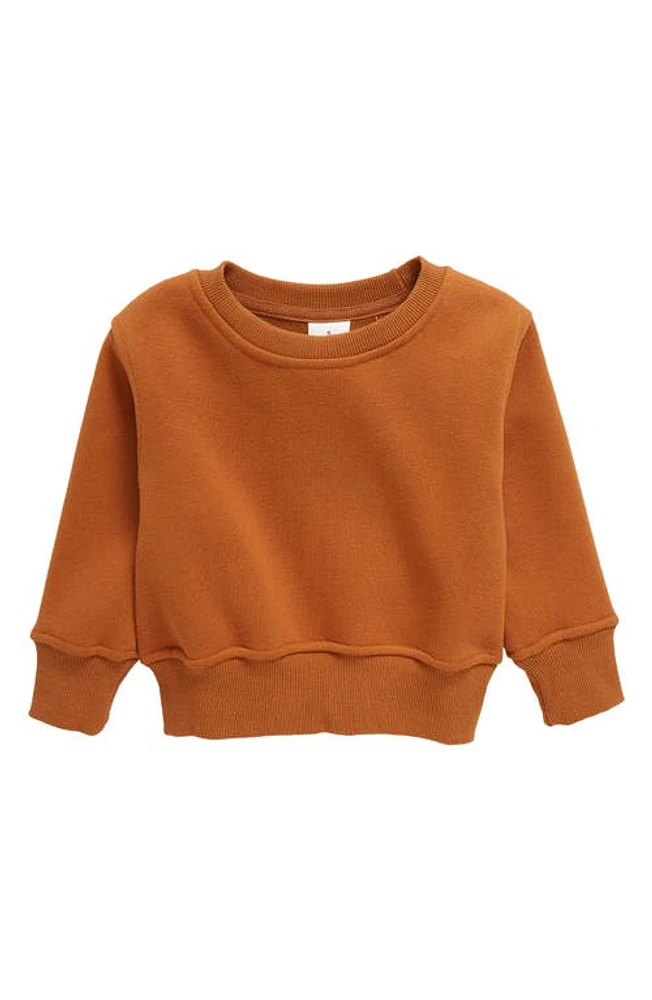 King + Lola Kids' Peace & Protein Graphic Sweatshirt in Brown at Nordstrom