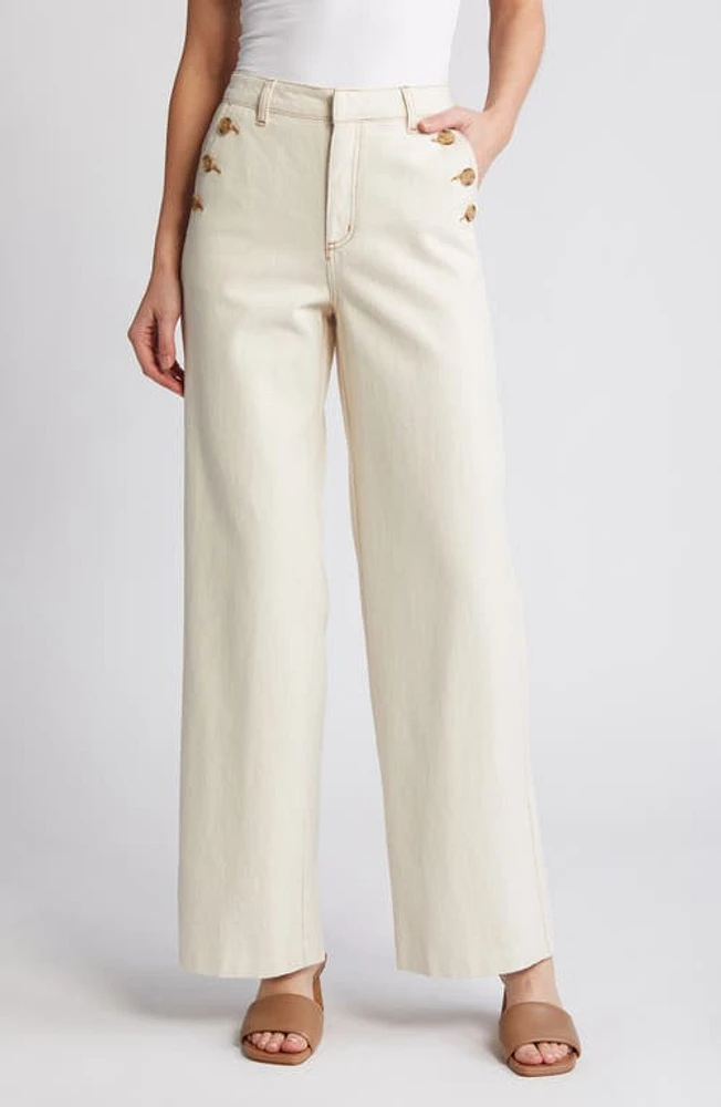 VERO MODA Margot Wide Leg Jeans Ecru at Nordstrom,