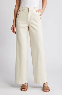 VERO MODA Margot Wide Leg Jeans Ecru at Nordstrom,