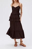 Diane von Furstenberg Kali Tiered Ruffle Dress Coco Brown at Nordstrom,