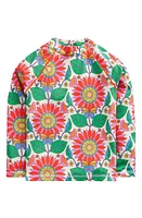 Mini Boden Kids' Long Sleeve Rashguard Multi Daisy Vine at Nordstrom,