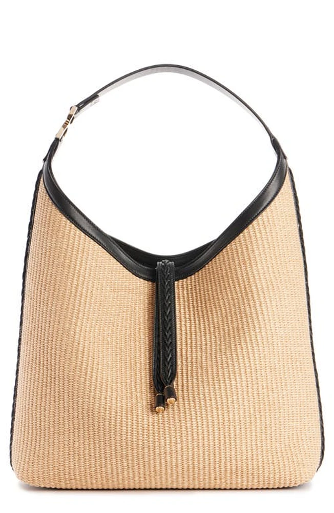 Chloé Marcie Raffia Hobo Bag in Hot Sand at Nordstrom