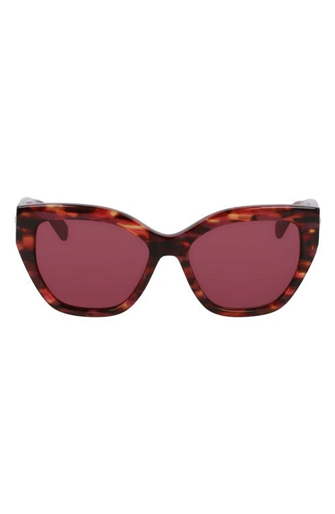 Longchamp 55mm Butterfly Sunglasses in Textured Red at Nordstrom