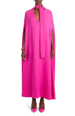 Valentino Garavani Tie Neck Silk Cape Dress Pink Pp/Pink Pp at Nordstrom, Us