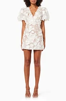 Elliatt Rosalind Floral Embroidered Puff Sleeve Cocktail Minidress at Nordstrom,